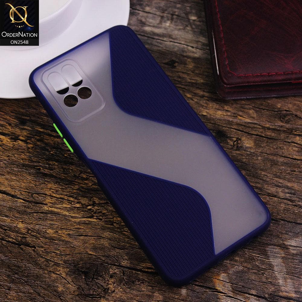 Infinix Note 8i Cover - Blue - New Ziggy Line Wavy Style Soft Case