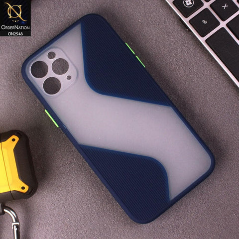 iPhone 11 Pro Cover - Blue - New Ziggy Line Wavy Style Soft Case