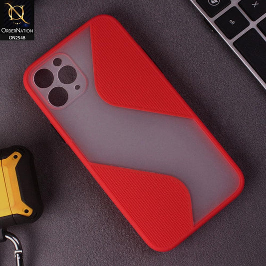 iPhone 11 Pro Cover - Red - New Ziggy Line Wavy Style Soft Case