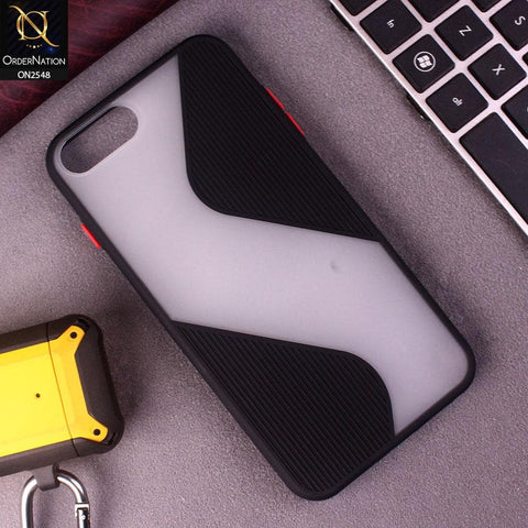 iPhone 8 Plus / 7 Plus Cover - Black - New Ziggy Line Wavy Style Soft Case