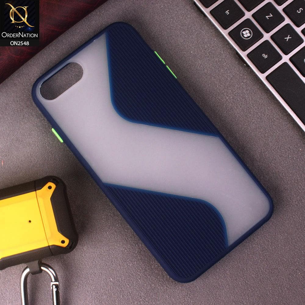 iPhone 6s Plus / 6 Plus Cover - Blue - New Ziggy Line Wavy Style Soft Case