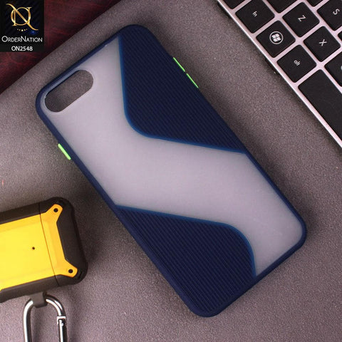 iPhone 6s Plus / 6 Plus Cover - Blue - New Ziggy Line Wavy Style Soft Case