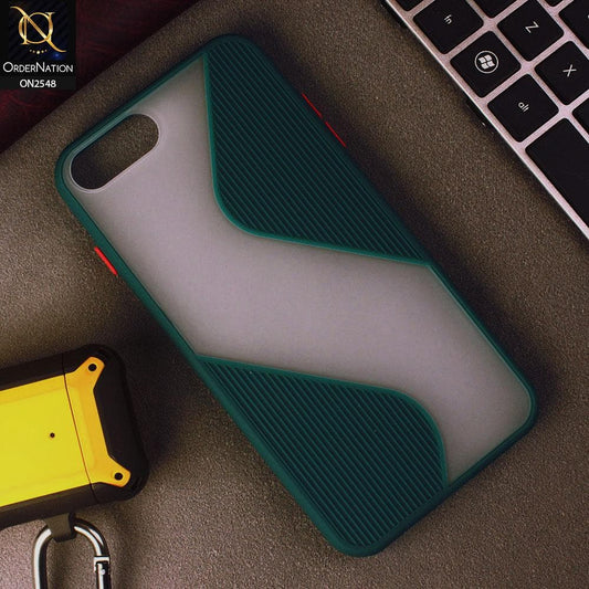 iPhone 8 Plus / 7 Plus Cover - Green - New Ziggy Line Wavy Style Soft Case