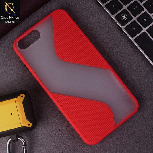 iPhone 8 Plus / 7 Plus Cover - Red - New Ziggy Line Wavy Style Soft Case