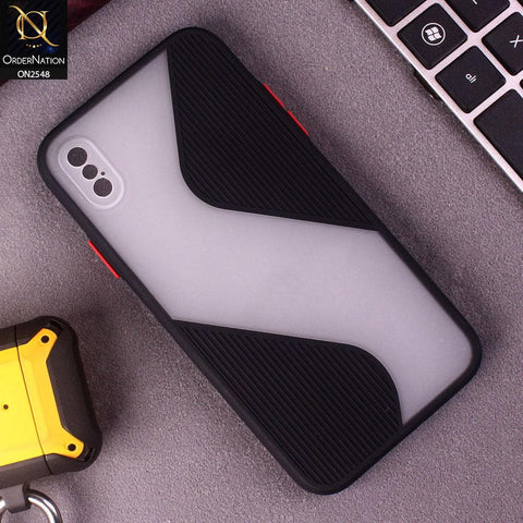 iPhone XS Max Cover - Black - New Ziggy Line Wavy Style Soft Case