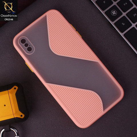 iPhone XS / X Cover - Pink - New Ziggy Line Wavy Style Soft Case