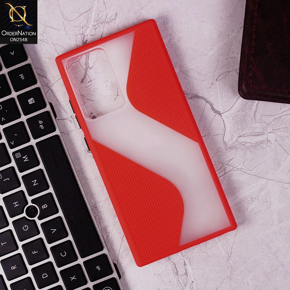 Samsung Galaxy Note 20 Ultra Cover - Red - New Ziggy Line Wavy Style Soft Case