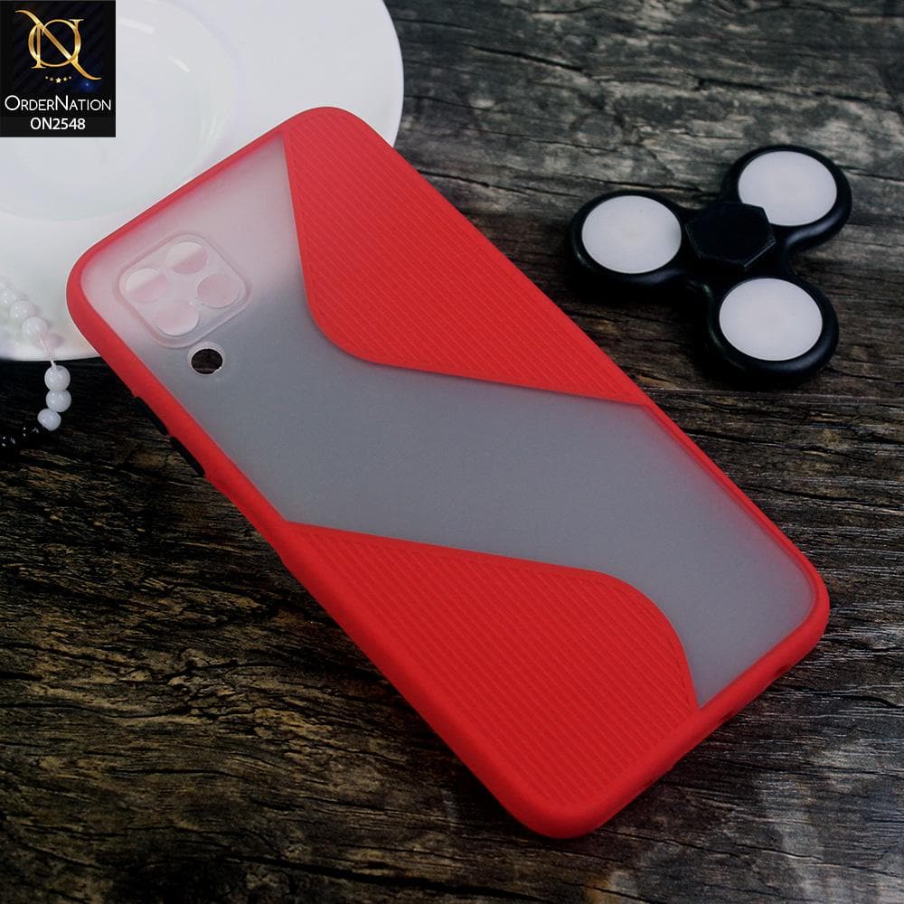 Huawei P40 lite Cover - Red - New Ziggy Line Wavy Style Soft Case