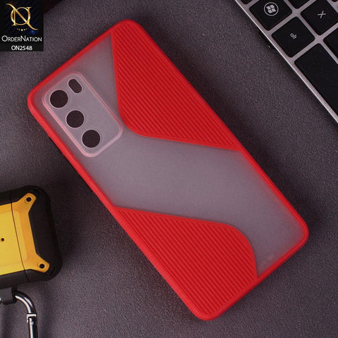 Huawei P40 Cover - Red - New Ziggy Line Wavy Style Soft Case
