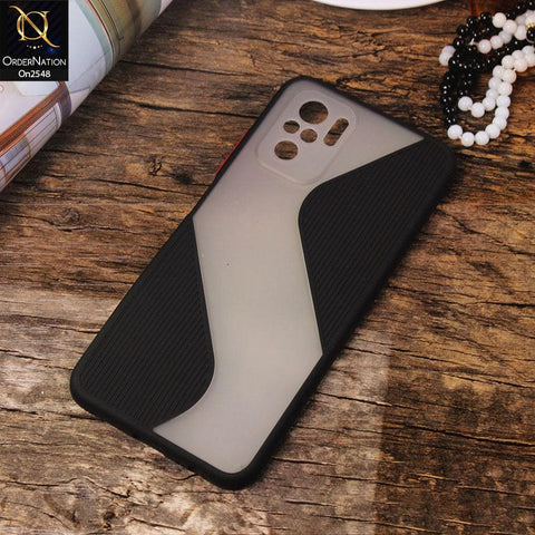 Xiaomi Redmi Note 10 4G - Black - New Ziggy Line Wavy Style Soft Case