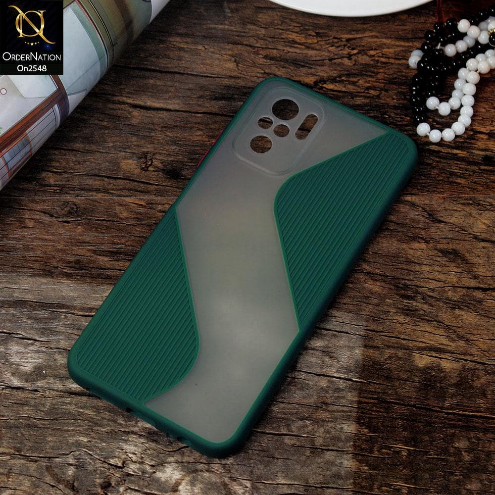 Xiaomi Redmi Note 10 4G - Green - New Ziggy Line Wavy Style Soft Case
