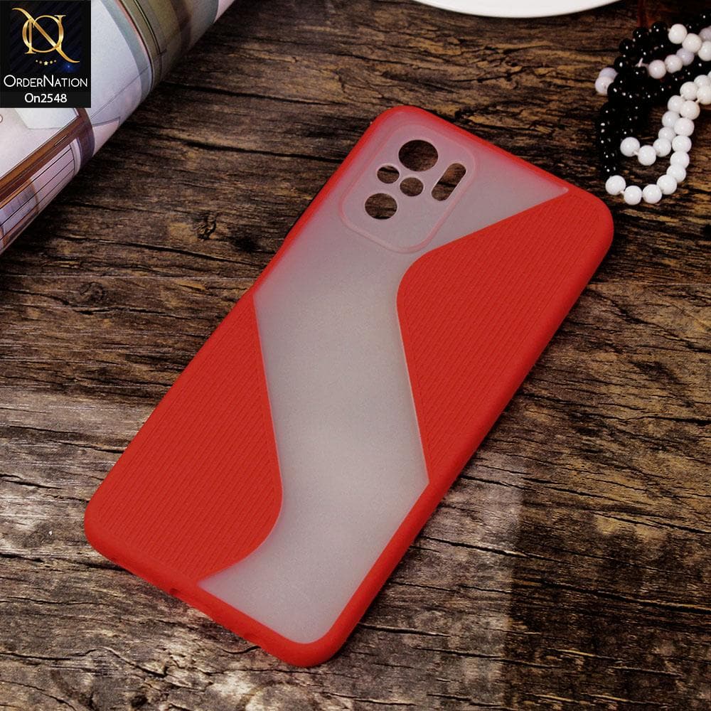 Xiaomi Redmi Note 10 4G - Red - New Ziggy Line Wavy Style Soft Case
