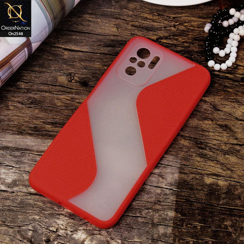 Xiaomi Redmi Note 10 4G - Red - New Ziggy Line Wavy Style Soft Case