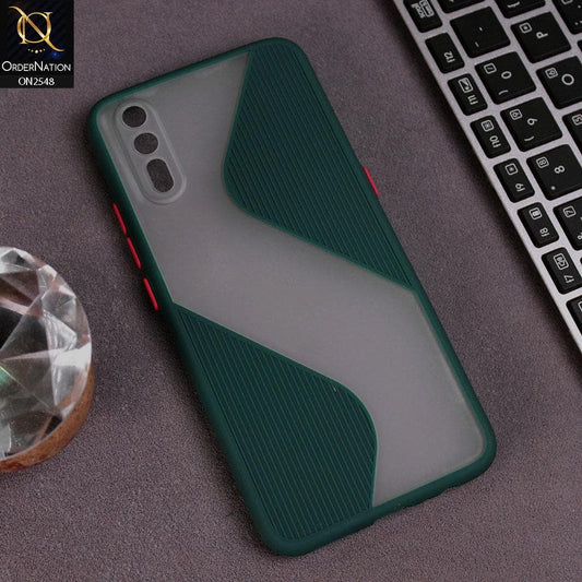 Vivo S1 Cover - Green - New Ziggy Line Wavy Style Soft Case