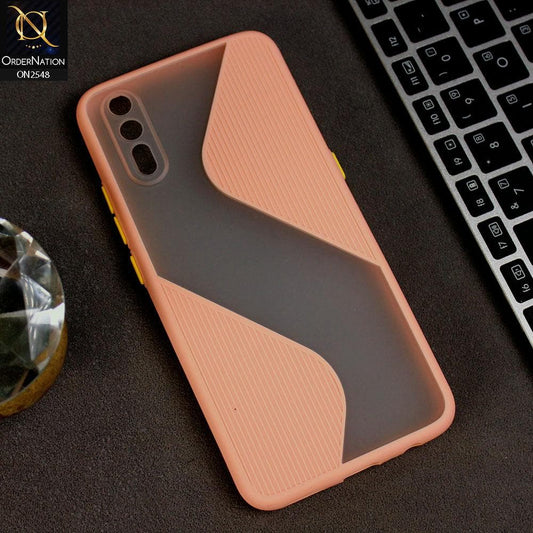 Vivo S1 Cover - Pink - New Ziggy Line Wavy Style Soft Case
