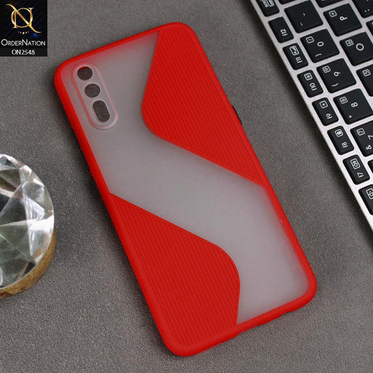 Vivo S1 Cover - Red - New Ziggy Line Wavy Style Soft Case