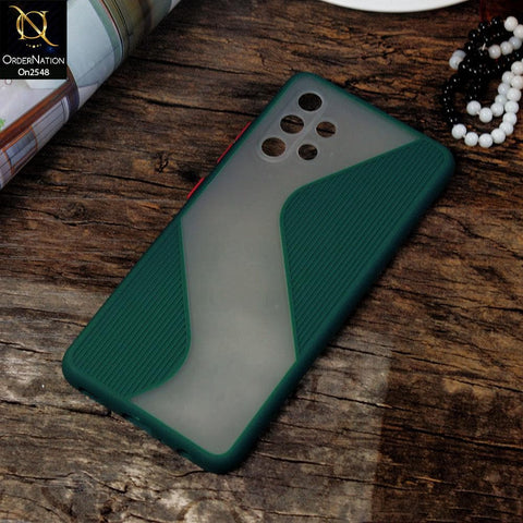 Samsung Galaxy A32 4G Cover - Green - New Ziggy Line Wavy Style Soft Case