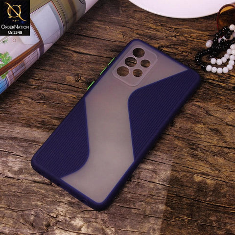 Samsung Galaxy A52 - Blue - New Ziggy Line Wavy Style Soft Case