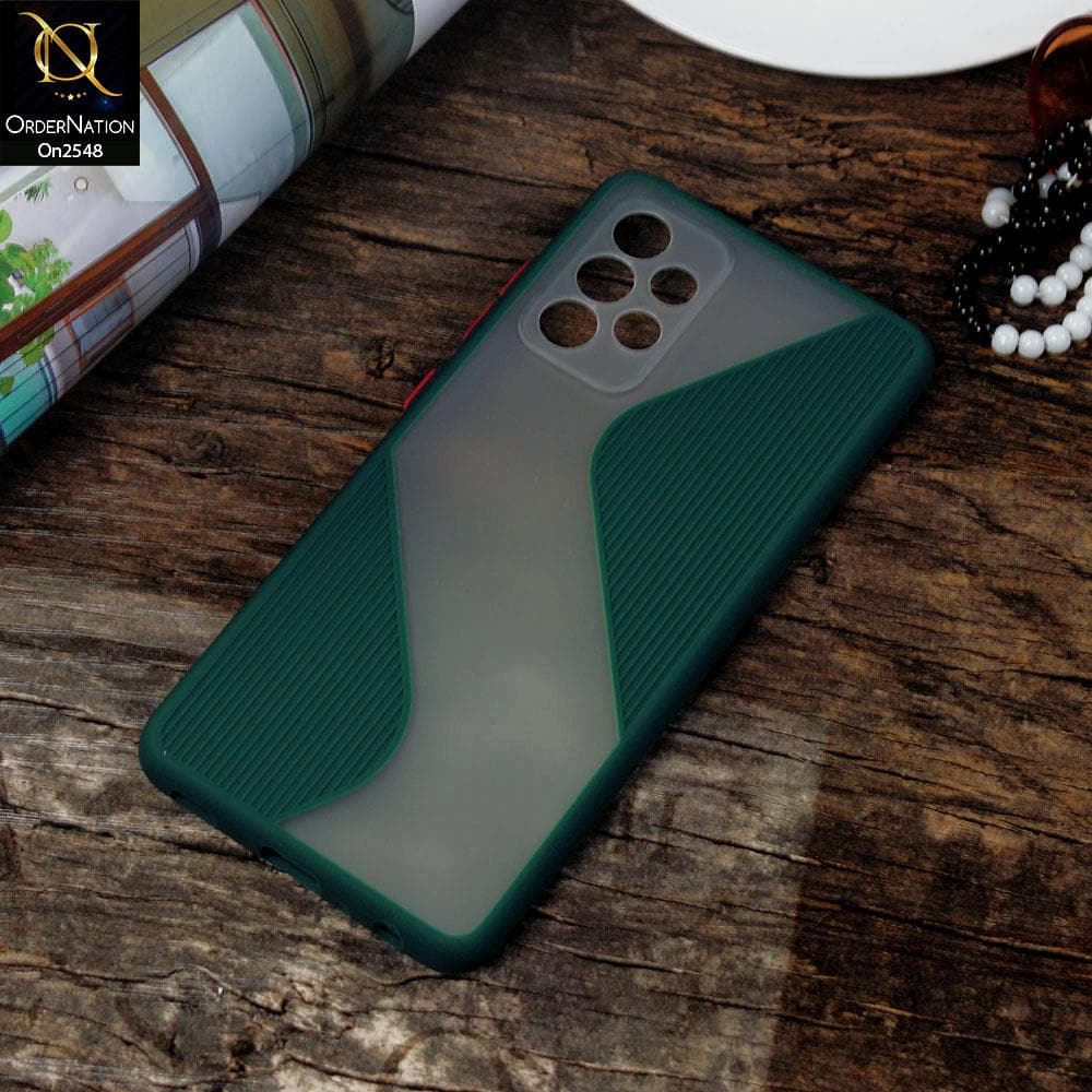 Samsung Galaxy A52 - Green - New Ziggy Line Wavy Style Soft Case