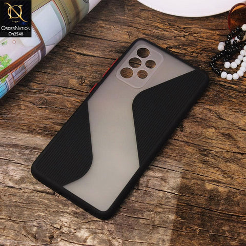 Samsung Galaxy A72 - Black - New Ziggy Line Wavy Style Soft Case