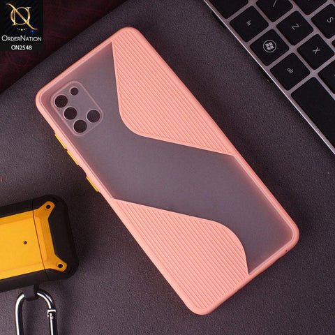 Samsung Galaxy A31 Cover - Pink - New Ziggy Line Wavy Style Soft Case