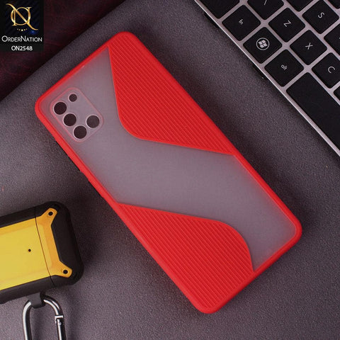 Samsung Galaxy A31 Cover - Red - New Ziggy Line Wavy Style Soft Case