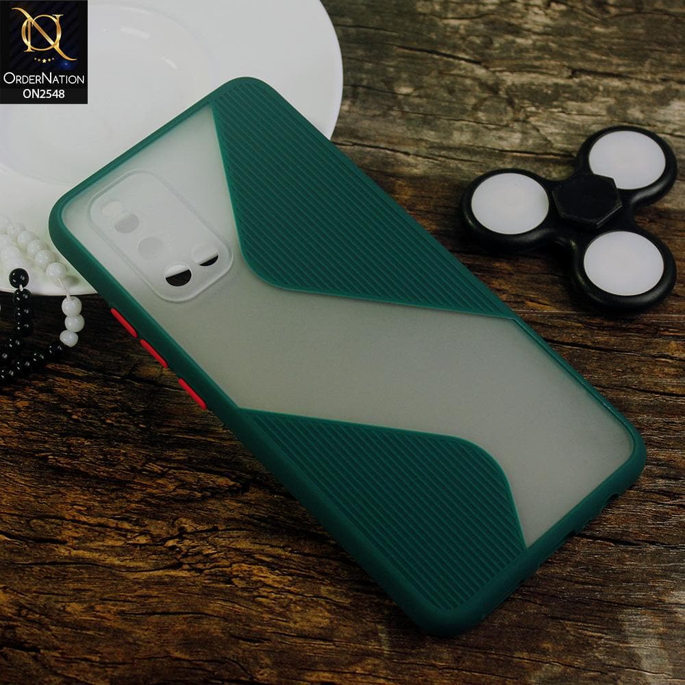Vivo V19 Cover - Green - New Ziggy Line Wavy Style Soft Case
