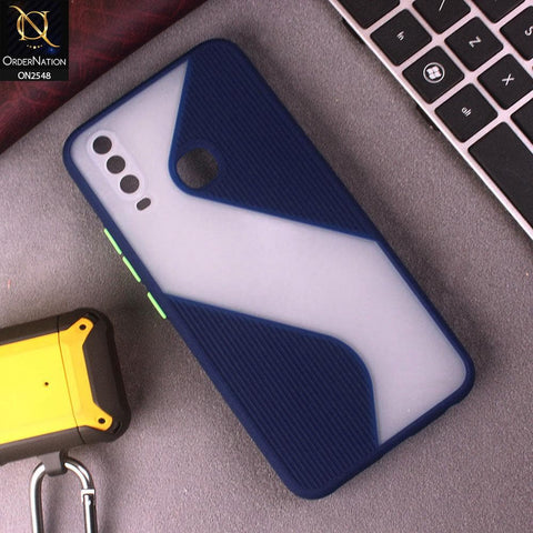 Vivo Y11 2019 Cover - Blue - New Ziggy Line Wavy Style Soft Case