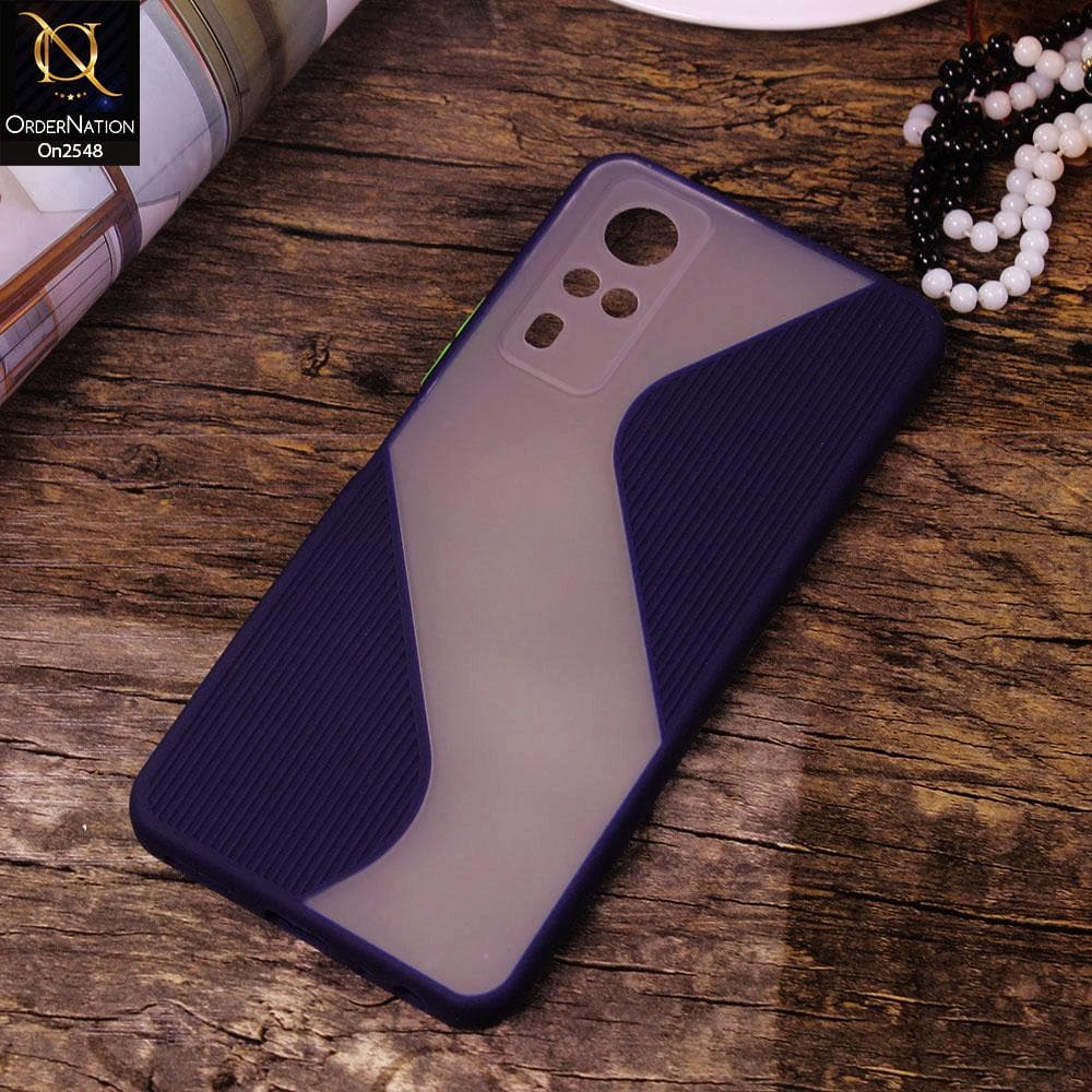 Vivo Y31 - Blue - New Ziggy Line Wavy Style Soft Case