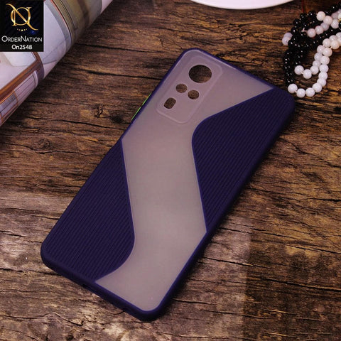 Vivo Y31 - Blue - New Ziggy Line Wavy Style Soft Case