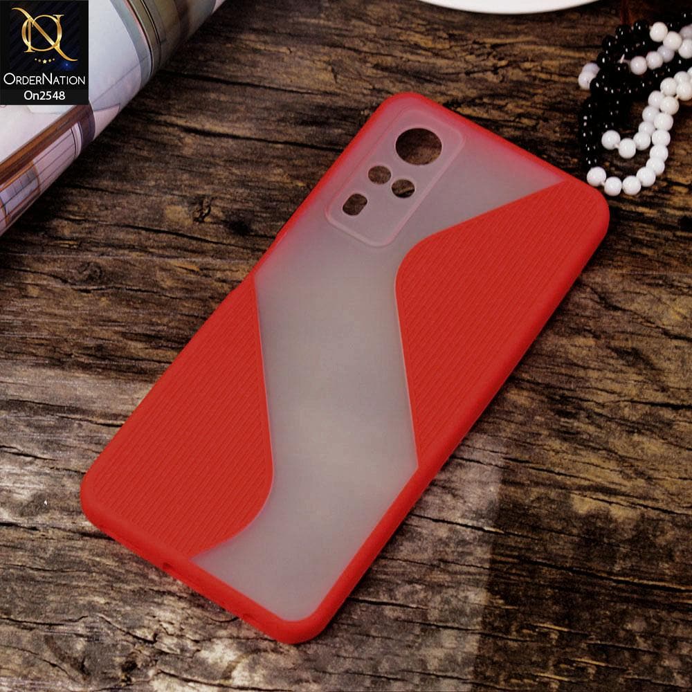 Vivo Y51 (2020 December) - Red - New Ziggy Line Wavy Style Soft Case