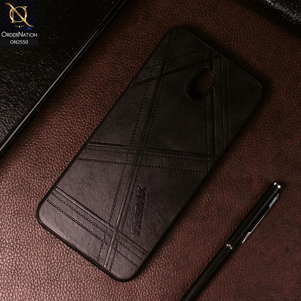 Xiaomi Redmi 8A - Black - Remax Soft Pu Leather X Lines Case