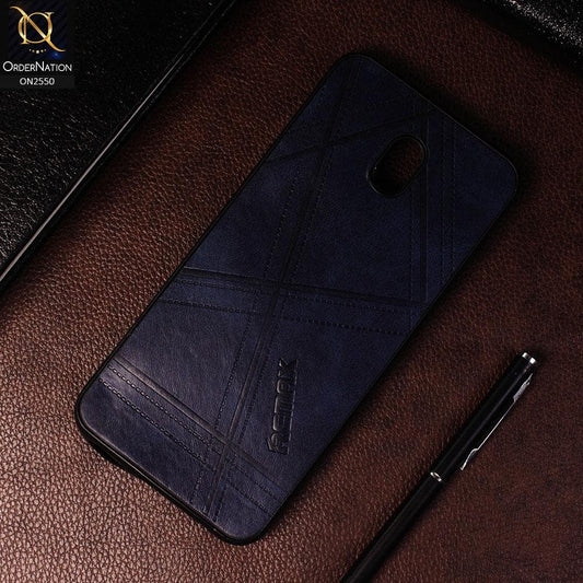 Xiaomi Redmi 8A - Blue - Remax Soft Pu Leather X Lines Case
