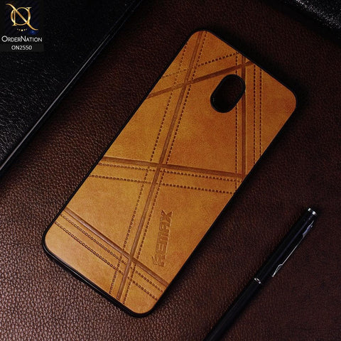 Xiaomi Redmi 8A - Light Brown - Remax Soft Pu Leather X Lines Case