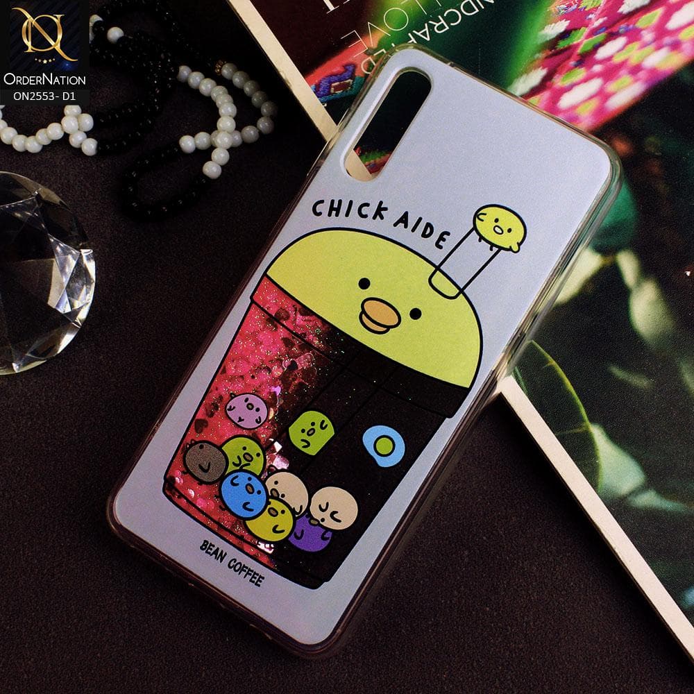 Samsung Galaxy A50 Cover - Design 1 - New Stylish Ice Cream Shake 3D Moving Liquid Glitter Case