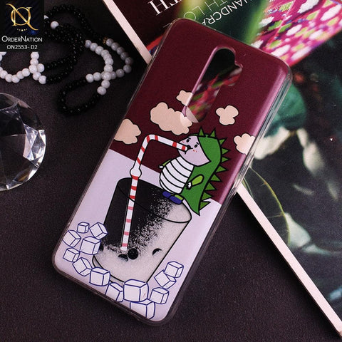 Oppo A9 2020 Cover - Design 2 - New Stylish Ice Cream Shake 3D Moving Liquid Glitter Case