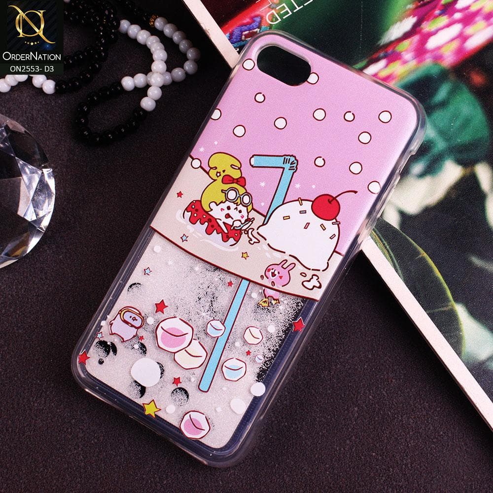 iPhone 8 / 7 Cover - Design 3 - New Stylish Ice Cream Shake 3D Moving Liquid Glitter Case