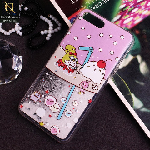 iPhone 8 Plus / 7 Plus Cover - Design 3 - New Stylish Ice Cream Shake 3D Moving Liquid Glitter Case