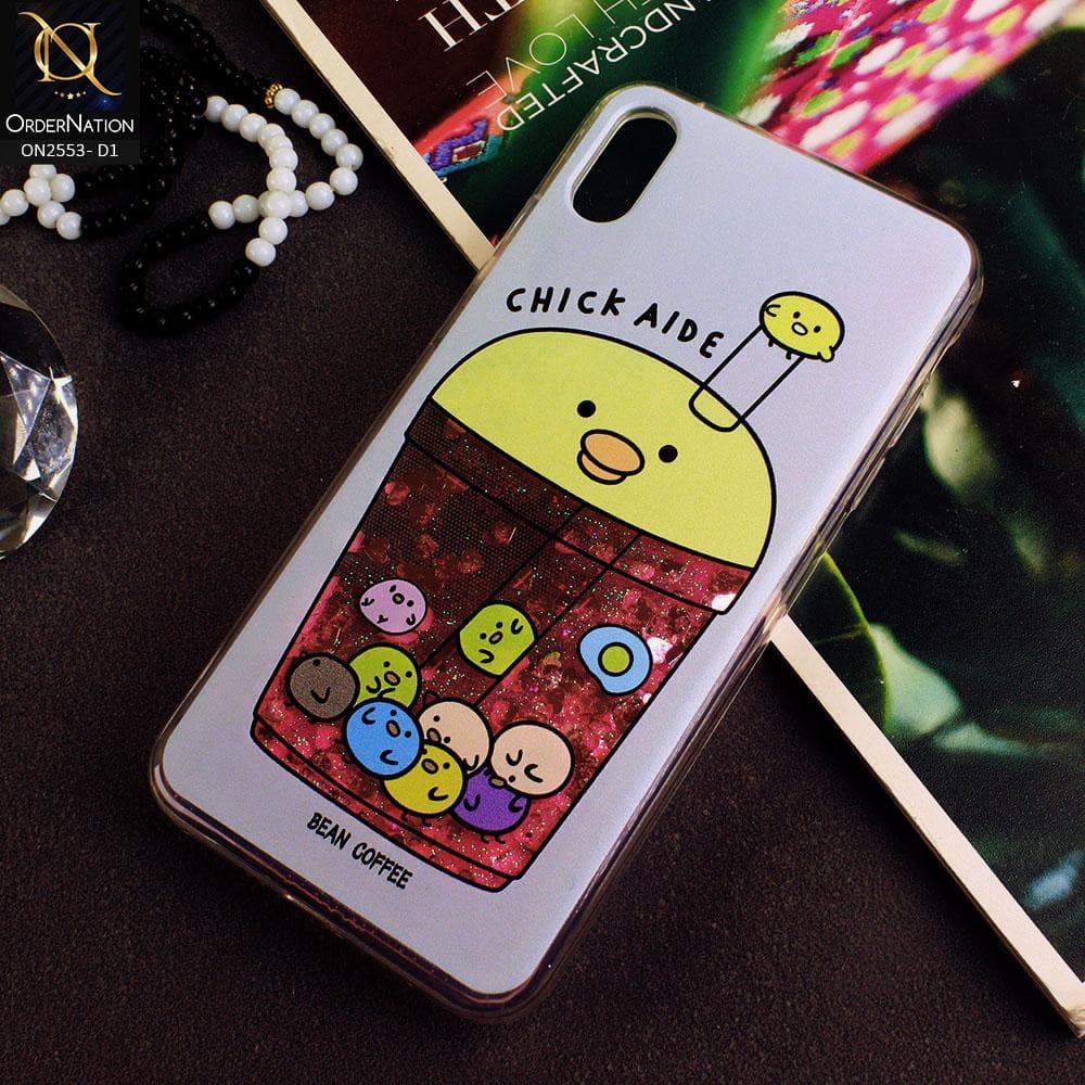 iPhone XS / X Cover - Design 1 - New Stylish Ice Cream Shake 3D Moving Liquid Glitter Case