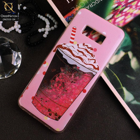 Samsung Galaxy S8 Cover - Design 4 - New Stylish Ice Cream Shake 3D Moving Liquid Glitter Case