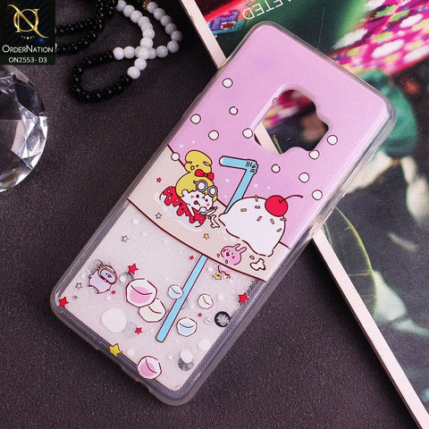 Samsung Galaxy S9 Cover - Design 3 - New Stylish Ice Cream Shake 3D Moving Liquid Glitter Case
