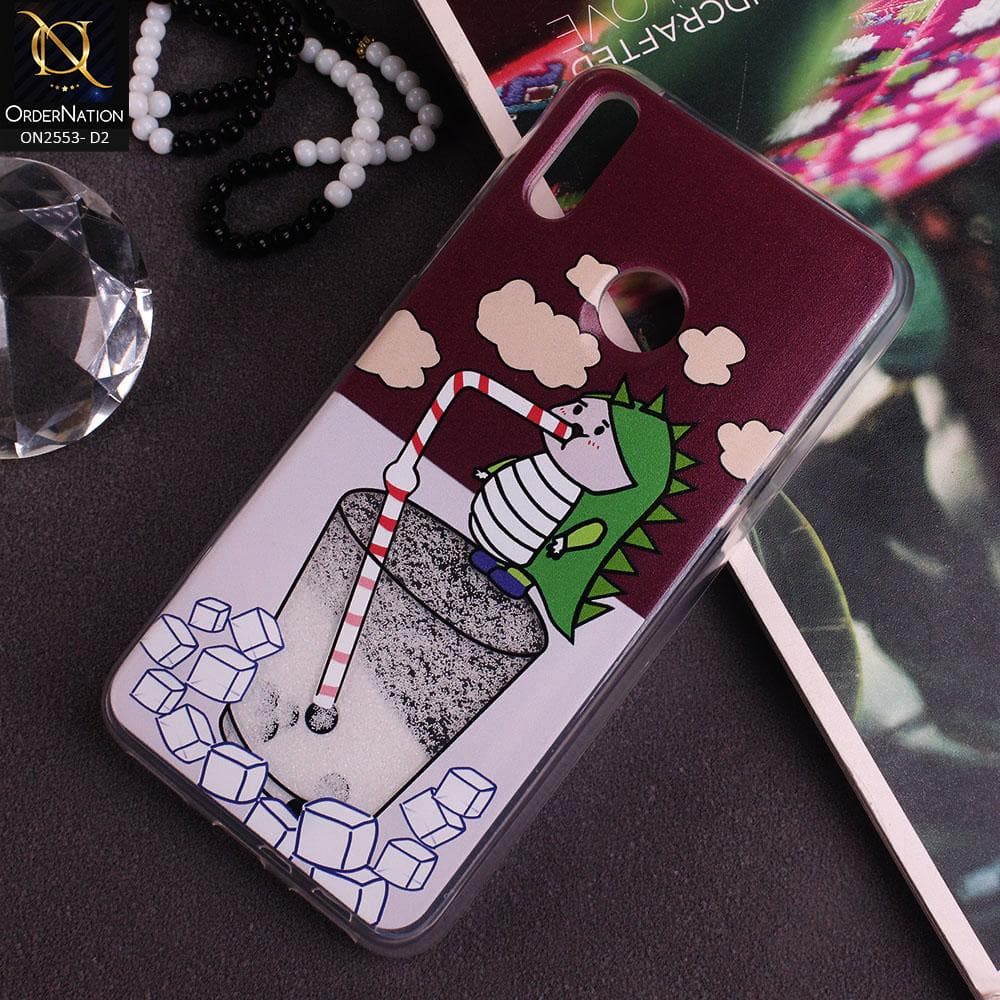 Huawei Y7 Prime 2019 / Y7 2019 / Y7 Pro 2019 Cover - Design 2 - New Stylish Ice Cream Shake 3D Moving Liquid Glitter Case