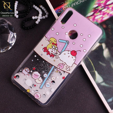 Huawei Y7 Prime 2019 / Y7 2019 / Y7 Pro 2019 Cover - Design 3 - New Stylish Ice Cream Shake 3D Moving Liquid Glitter Case