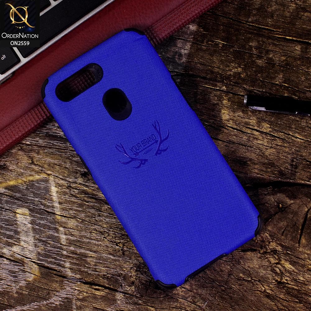 Oppo A7 Cover - Blue - New Dot Texture PU Leather Soft Case