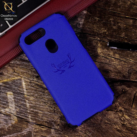 Oppo A7 Cover - Blue - New Dot Texture PU Leather Soft Case