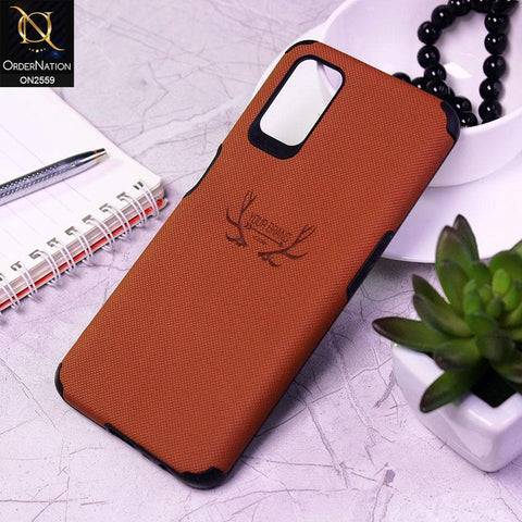 Oppo A92 Cover - Brown - New Dot Texture PU Leather Soft Case