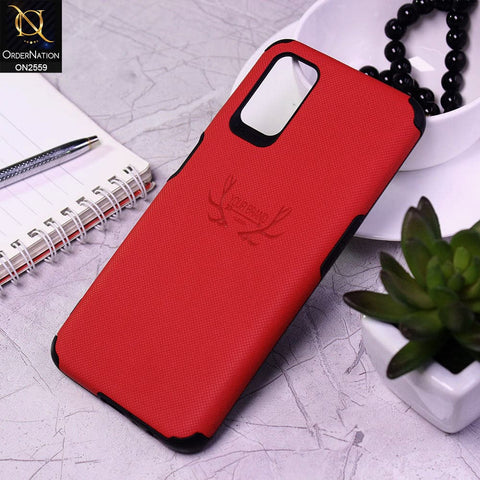 Oppo A92 Cover - Red - New Dot Texture PU Leather Soft Case