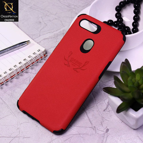 Oppo A12 Cover - Red - New Dot Texture PU Leather Soft Case