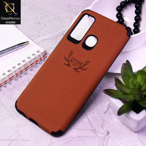 Infinix Hot 9 Pro Cover - Brown - New Dot Texture PU Leather Soft Case