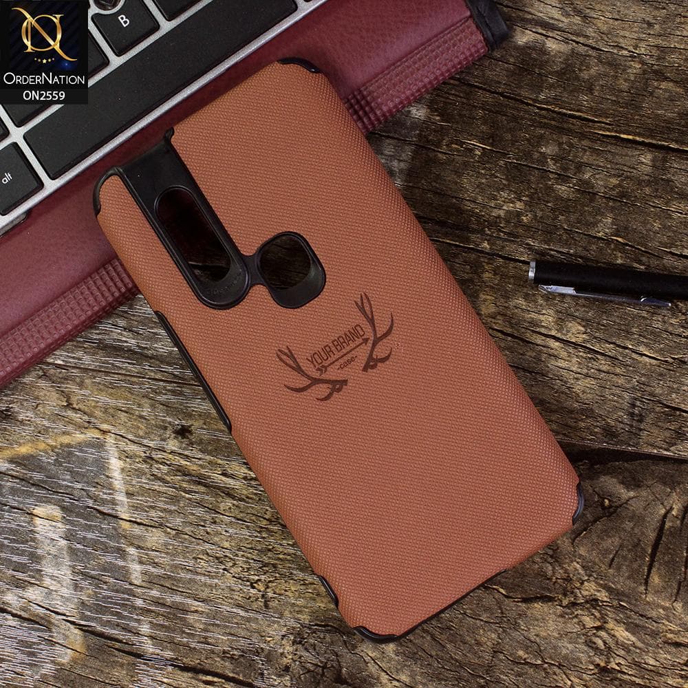 Infinix S5 Pro Cover - Brown - New Dot Texture PU Leather Soft Case